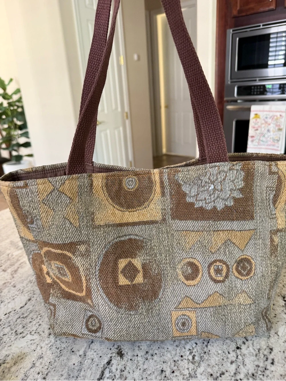 Textile Tapestry Purse Bag Boho Bookbag Satchel Tote Fabric Y2K Grannycore Boho